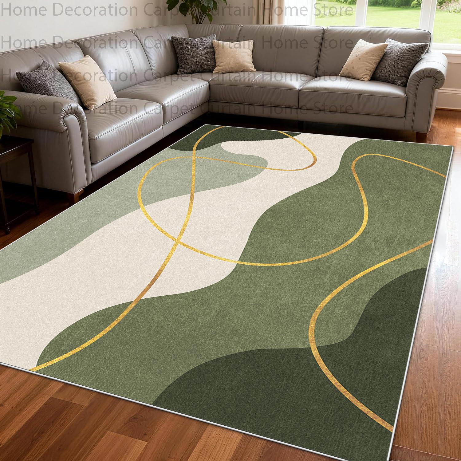 Nordische Abstracte Geometrische Lijn Moderne Tapijten Woonkamer Huisdecoratie Groot Vloerkleed Slaapkamer Wasbaar Antislip Lounge Vloermat 1.9x2.9ft(60x90cm)