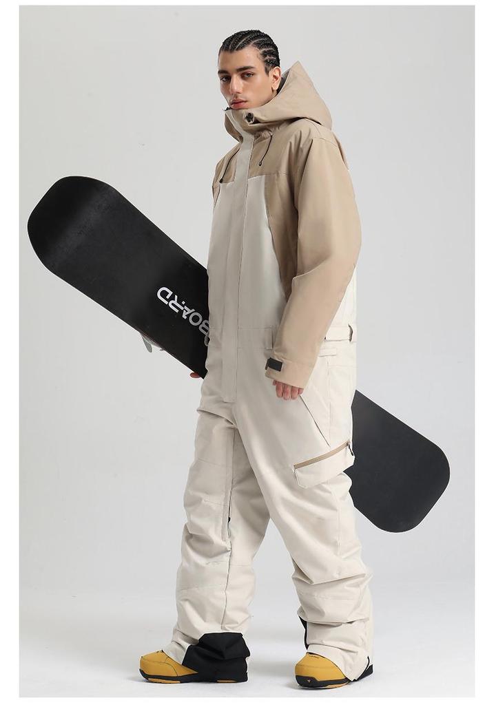 Men's One-Piece Ski Suit: Windproof, Waterproof, Breathable, Thickened, and Warm for Snowboarding