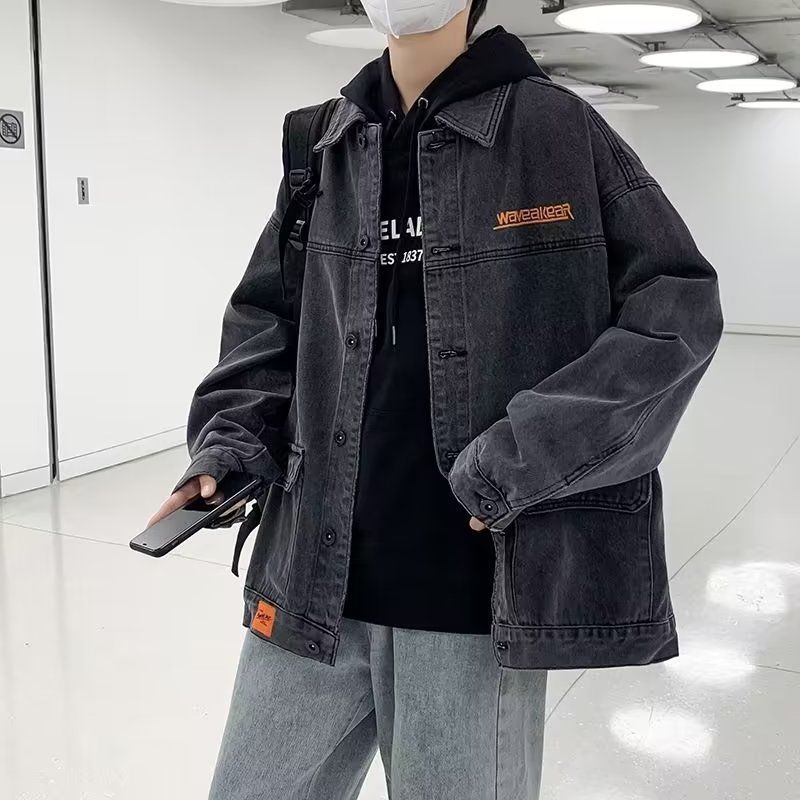 Coat Autumn Coat Men's Trendy Versatile Trendy Handsome Loose Large Size Jacket On Clothes