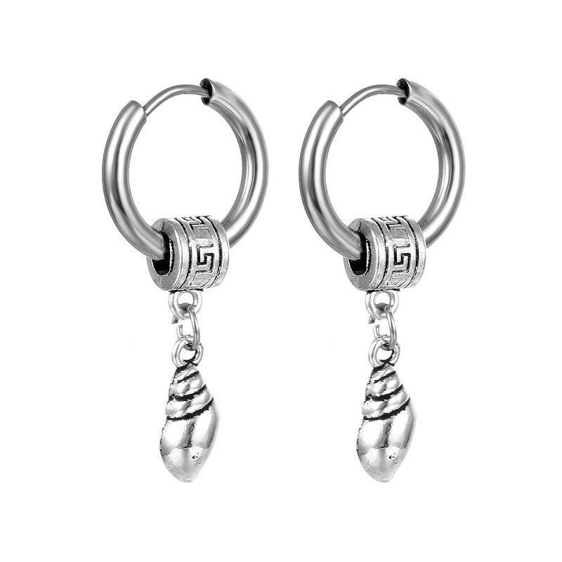 

Серьги из нержавеющей стали в стиле панк серебряного цвета, серьги-кольца с рыбьими косточками и перьями дерева, ювелирные изделия