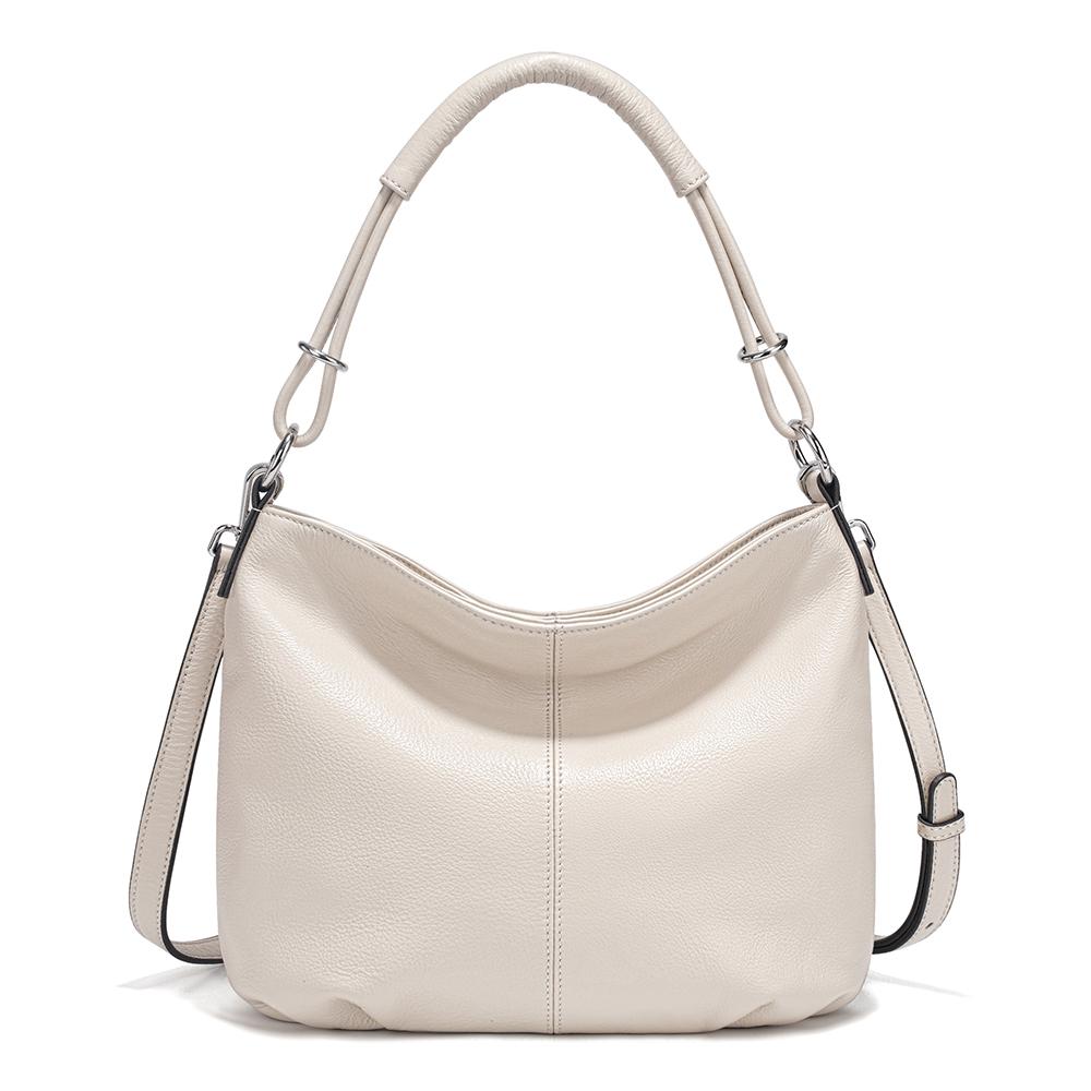 Zency Новая женская сумка на плечо из мягкой коровьей кожи бежевый