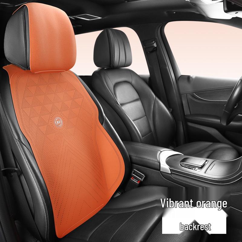 Universal Suede Car Seat Cushion Set - All-Season, Three-Piece, Summer-Ready, Thin Cushion with Lumbar Support.