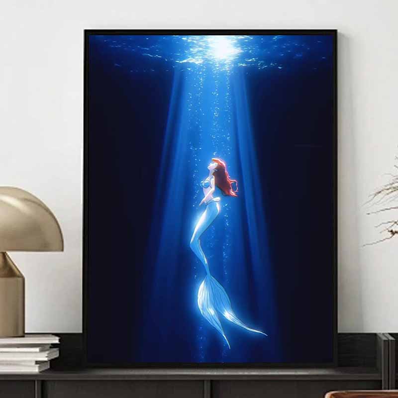 Disney 5D Diy Diamond Painting The Little Mermaid Ariel Cartoon Full Diamond Mosaic Art Wall Decoration Set