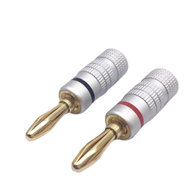 Nakamichi 4MM pozlacené banánové zástrčky reproduktoru bez pájení (Žádné logo)