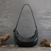 Johnature Genuine Leather Moon Bag Casual Solid Color Commuting Large Capacity Soft Cowhide Women's Shoulder Bags