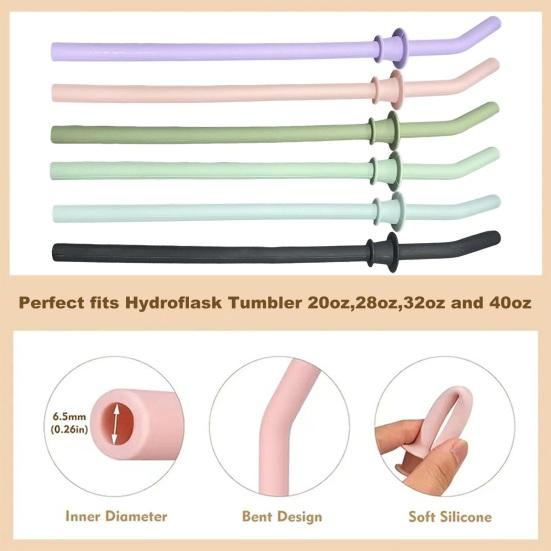 3Pcs Straw Replacement Set for Hydro Flask Tumbler Long Cleaning Brush BPA Free Food-Grade Straw for Hydroflask Travel Mug