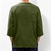Men's Casual Linen Cotton Blend Three Quarter Sleeve Shirt Loose Fit Lightweight Breathable Summer Top