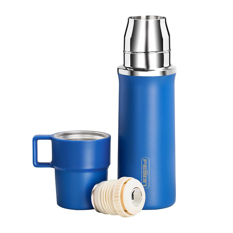 600ml Vacuum Insulation Travel Cup Stainless Steel Double Layer Thermos Handle Cup Lid Vacuum Flask
