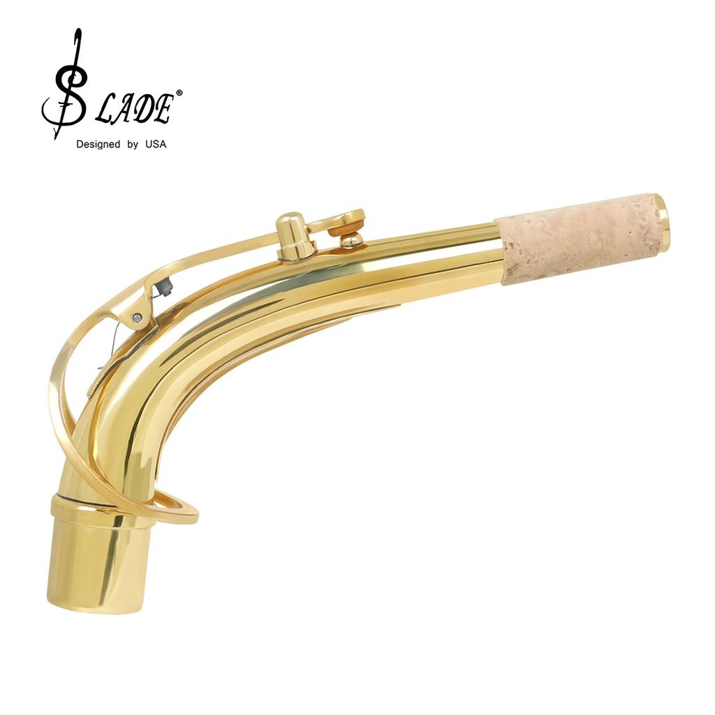 M MBAT Alto Saxophone Bend Neck with Cork Brass Material Alto Sax Bend Neck Sheet Woodwind Instrument Parts & Accessories