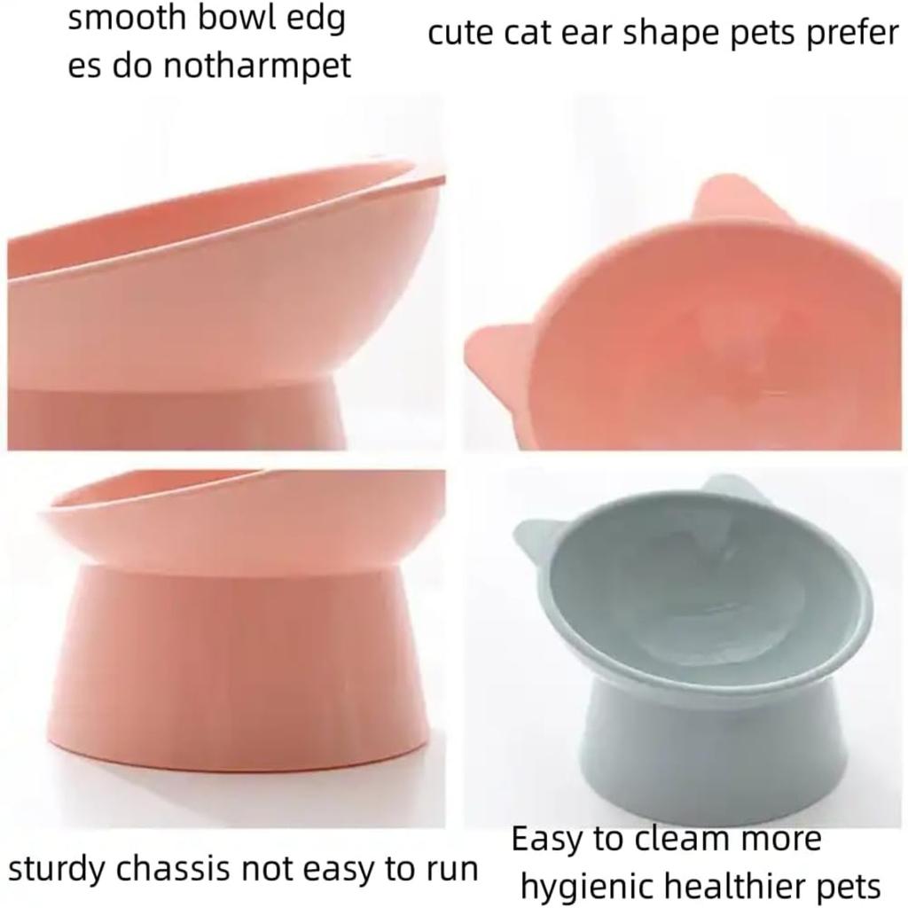 15-degree Inclined Anti-vomiting Tall Cat Food Basin Beard Protection Plastic Inclined Frame Indoor Pet Drinking Water Feeding