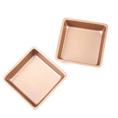 2 STÜCK Quadratische Kuchen Kleine Form Backblech mit Antihaftbeschichtung Brownie-Form Golden