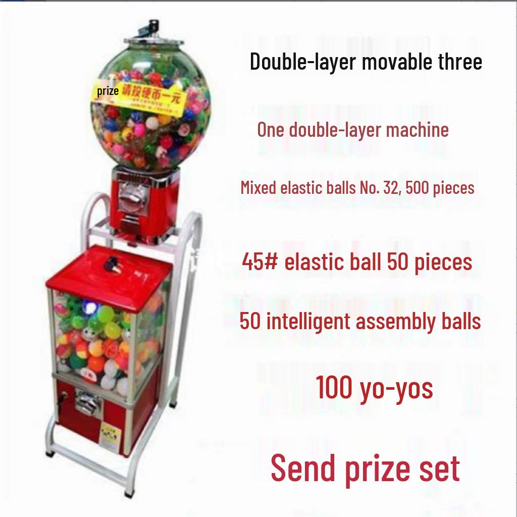 Gashapon Toy Coin-Operated 32mm Bouncy Ball Vending Machine - Amusement Self-Service Unit