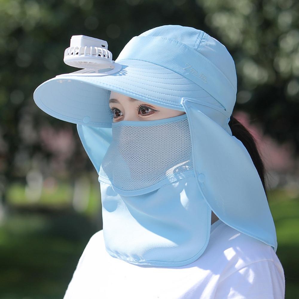 Hut mit breiter Krempe zum Teepflücken, atmungsaktiver Sonnenschutzhut, tragbare Gesichtsmaske, Herren Damen