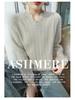 Women's Mink Cashmere V-Neck Sweater - Autumn/Winter 2025 Loose Fit, Short Solid Color, Knitted Wool Pullover Jumper