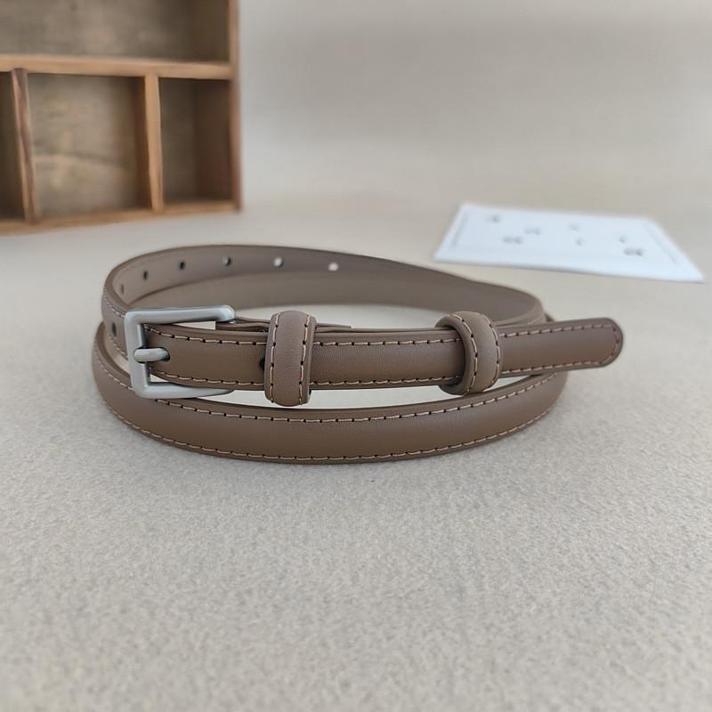 Buckle Solid Square Color Leather Thin Waist Belts Fashionable Gifts Casual