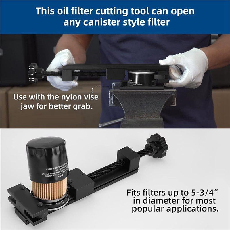 For Filter Up To 5-1/2" In Diameter Oil For Filter Cutting Tool, 66490 Oil For Filter Cutter, With One Set Of Nylon Vise Jaws