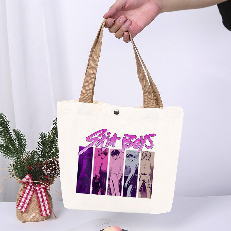 Anime Cartoon Print Student Commuting Trend Handbag Casual Lightweight Canvas Shoulder Bag