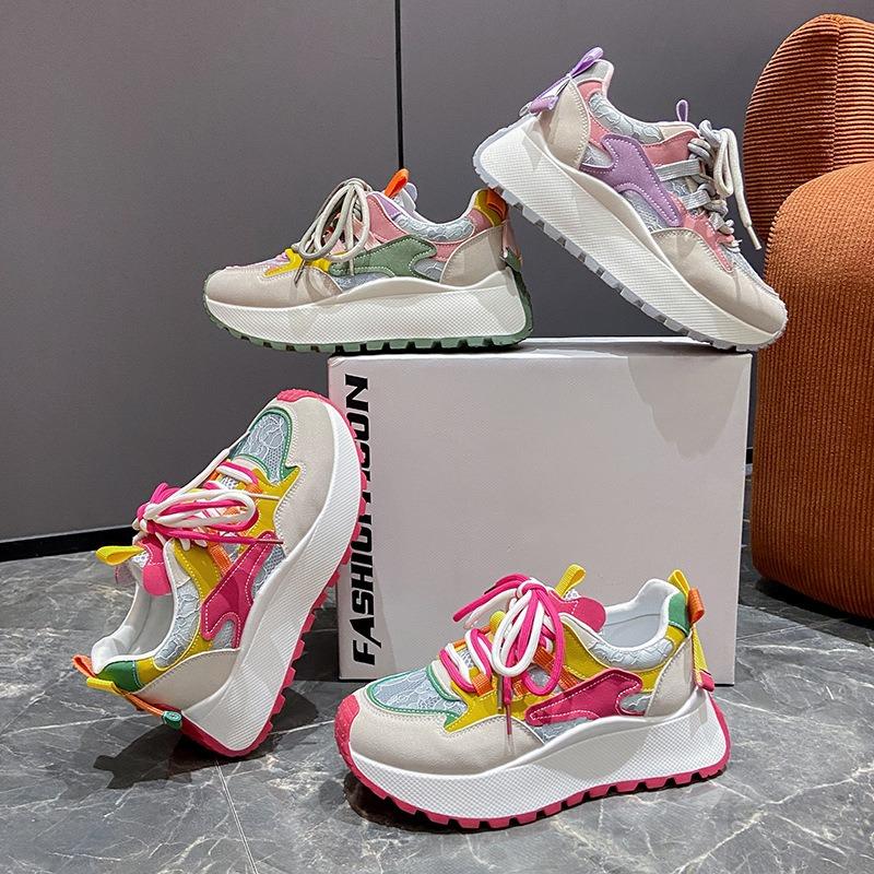 Nouvelles Chaussures de Sport et Décontractées à Semelles Épaisses Polyvalentes pour Femmes à Gros Pieds