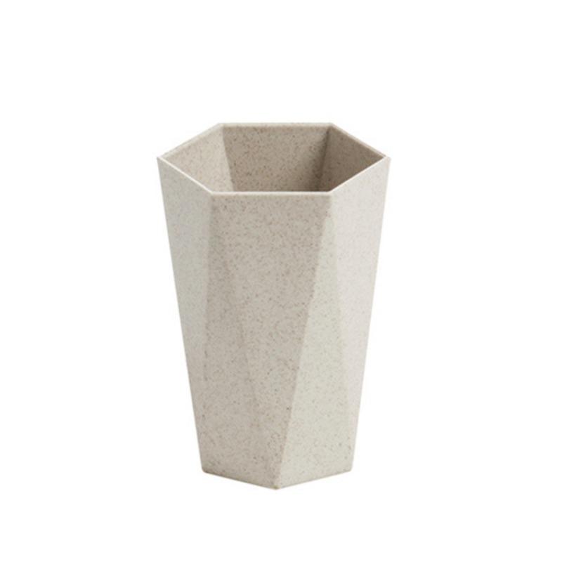 Wheat Straw Toothbrush CupHousehold ToothpickCouple Washbasin Cup Diamond-shaped Toothbrush Cup Mouthwash Cup