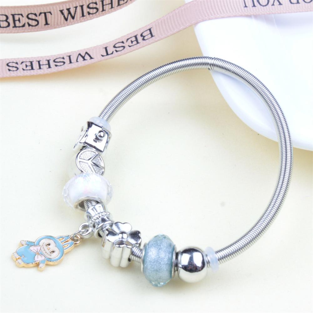 Beaded Bracelet Bangle Multi Element Stainless Steel Copper Alloy Open Spring Snake Bone Chain