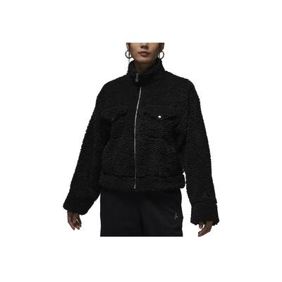 Einfarbige Stehkragen Freizeitjacke Damen Oberbekleidung Schwarz FD7169-010