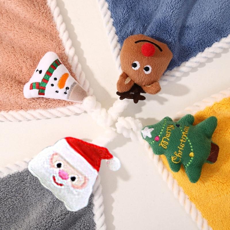 Christmas Themed Hand Towel for Home Bathroom Kitchen Washcloths Soft Comfortable Strong Absorbent Washing Hand Towel