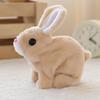 Electric Plush Bunny Toy with Carrot Interactive Walking Rabbit Plushie Handmade Toddlers Educational Jumping Simulation Stuffed Animal Toy