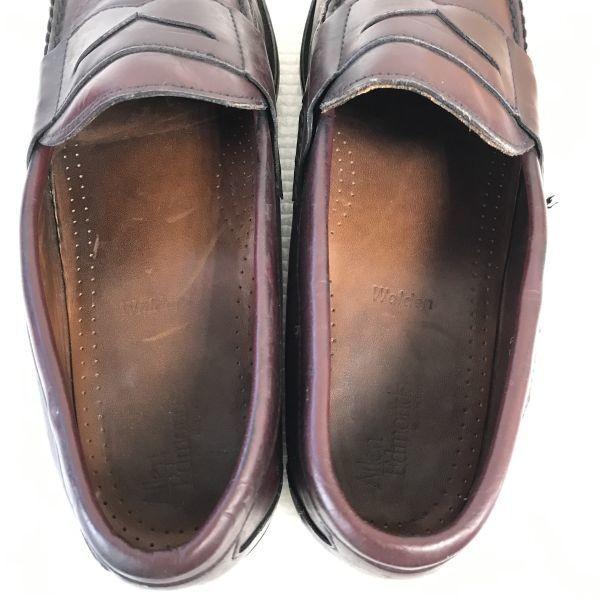 80s-90s USA Vintage Allen Edmonds Walden Leather Loafer Moccasin Wide 10EEE / 28.0cm / Dark Brown Dress Shoes(USED)