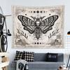 Gothic Moth Halloween Tapestry Skull Floral Pattern Polyester Vintage Witchy Design Wall Decor Bedroom Living Room Art Gift
