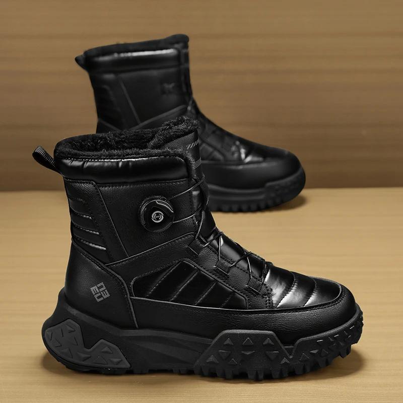 

Ботильоны Зимние ботинки с толстой подошвой для мужчин Мужские кроссовки Обувь для мужчин Нескользящие Износостойкие С высоким голенищем Для спорта и отдыха 44 чёрный