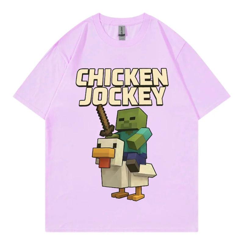 Chicken Jockey Game Cartoon Graphic T Shirt High Quality Fashion Short Sleeve Tshirt Men Women Casual Oversized Cotton Tshirts