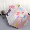 Hello Kitty,Sanrio Characters Automatic Folding Umbrella Simple 8 Rib Design, Bright Cartoon Pattern, Durable Iron Frame, Suitable For Trave