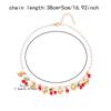 Adorable Cherry Strawberry Heart Necklace With Natural Margarite Accents Adjustable Chain For Casual Or Date Outfits Lightweight Zinc Alloy Jewelry