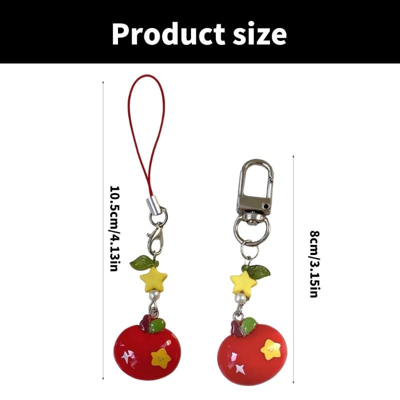 Fashionable Lovely Apples Charm Phone Strap Symbolizing Good Luck and Happiness Accessory for Fashion Enthusiasts