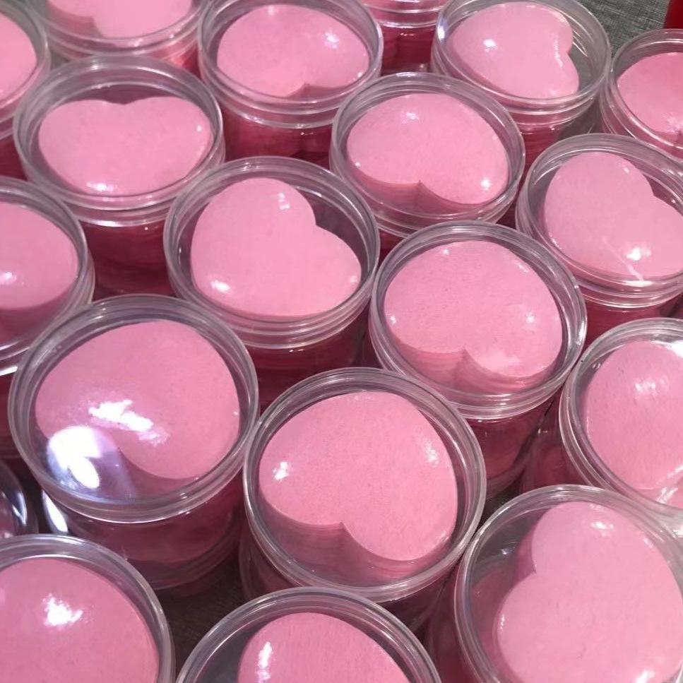 Biodegradable Compressed Heart Shape Facial Cleansing Puff | Wood Pulp Sponge | Absorbent & Reusable Washable Makeup Remover Pads