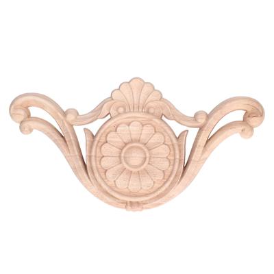 Wood Applique Easy Installation Durable Natural Eco Friendly Classic Exquisite Pattern Wood Carving Applique