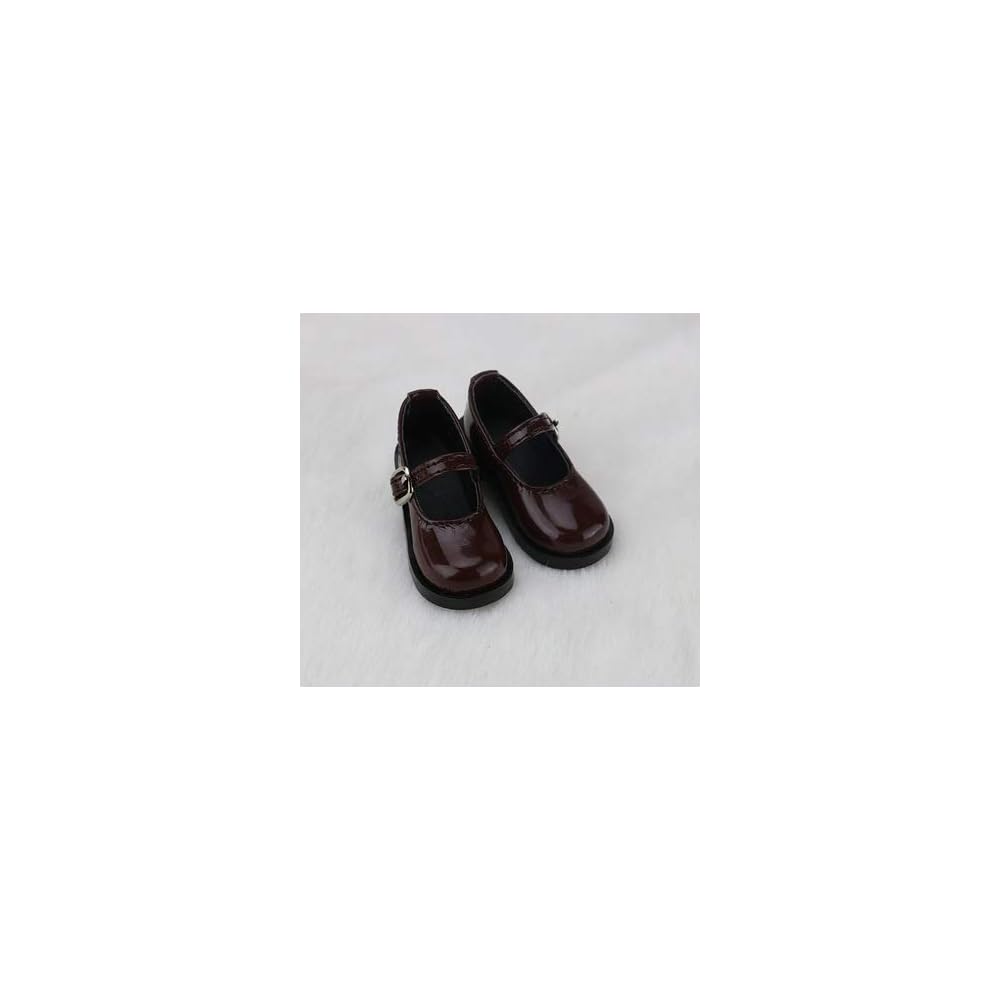 Sunny Step Doll Shoes Brown Strap for 1/3 1/4 1/6 Dolls Dark Brown Lolita Enamel Footwear