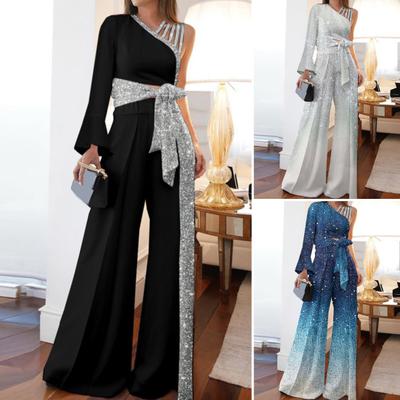 2Pcs/Set Women Outfit Bandage Bowknot Loose All Match Trendy Glitter Trim Elegant for Office