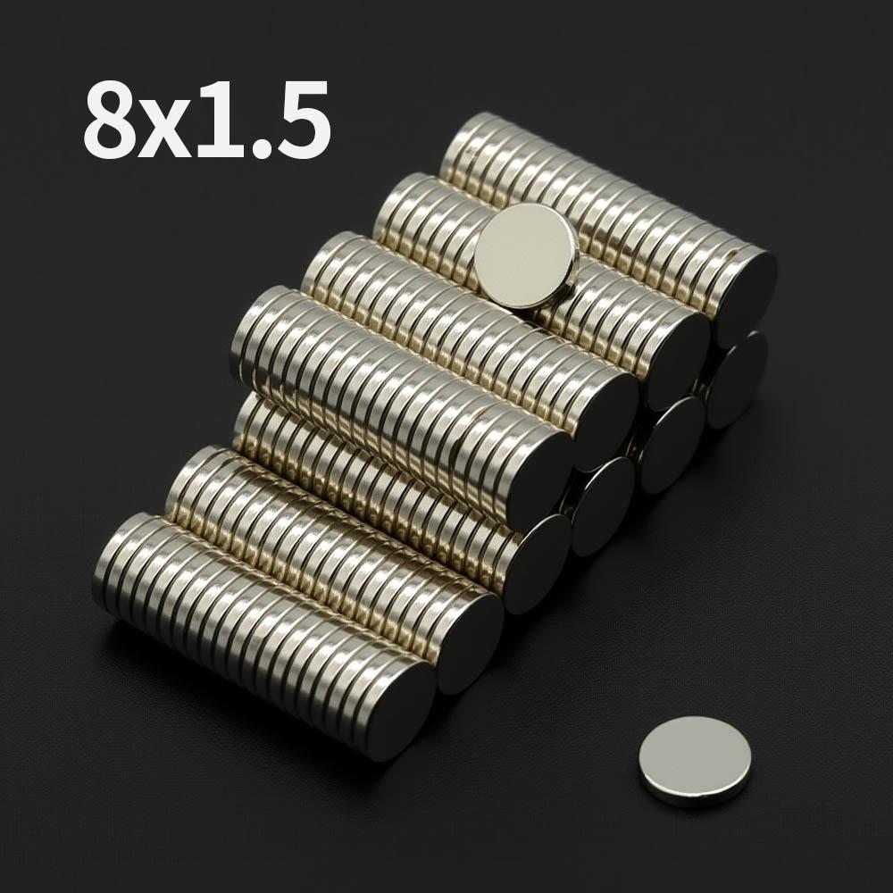 8x1.5mm Powerful Neodymium Magnet N35 NdfeB Permanent Magnetic imanes Round Super Strong Fridge Magnets DIY