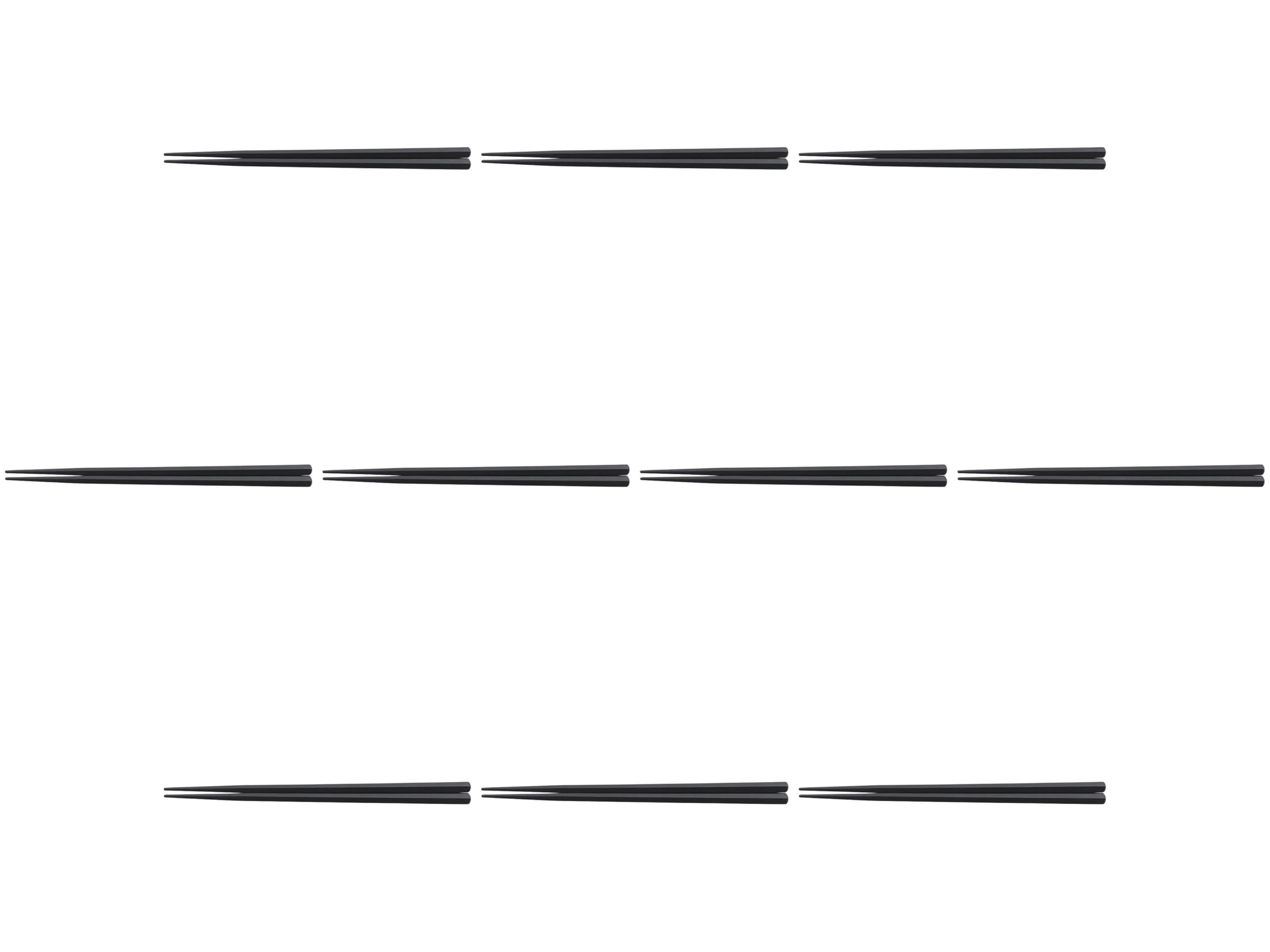 

Set of 10 Striated Pentagonal Black OM x x PBT Made in Setomonohonpo Chopsticks, 22.5cm, [22.5 0.9 0.9cm] Chopsticks, Resin, China, чёрный