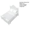 Retro Miniature Bed, Vintage Style Mini Double Bed, Miniature Furniture Tiny Bed for 1/12 Scale Doll Mansion Miniature Room Decoration