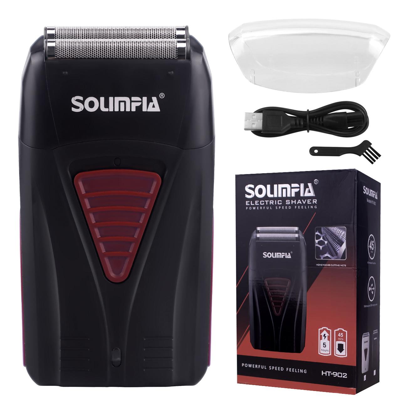 

SOLIMPIA Foil Shaver Электрическая профессиональная бритва-триммер для бороды Бритва с двумя лезвиями Возвратно-поступательная бритва Smart Anti-clamp чёрный