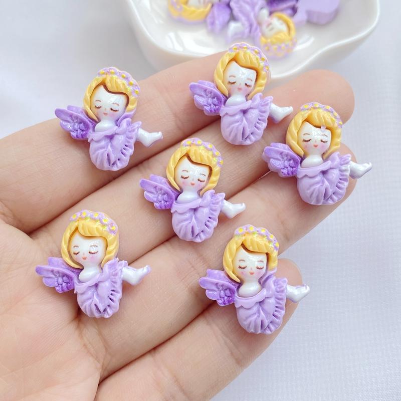 10/20Stuks Hars Kawaii Cartoon Engel Meisje Flatback Steen Interieur Prinses Fee Beeldje Plakboek Diy Accessoires Ambachten