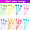 24 Pcs Building Blocks Party Favors Drinking Straws - 8 Colors Reusable for Kids Adults Birthday Party Decoration Supplies With 2 Cleaning Brushes