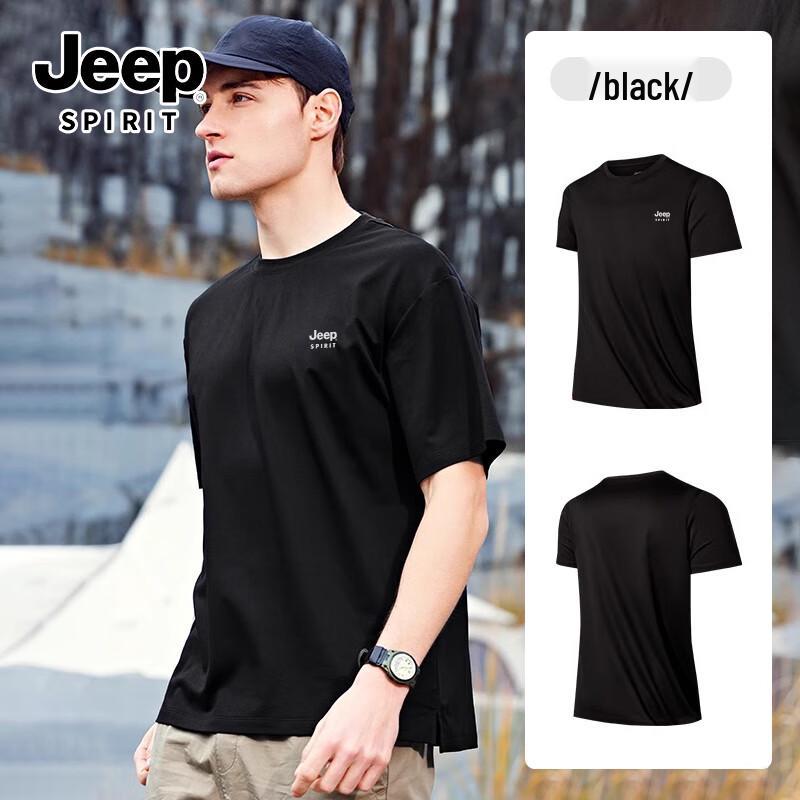 JEEP SPIRIT Men s 220G Heavyweight Cotton Loose-Fit Short Sleeve T-Shirt 3XL