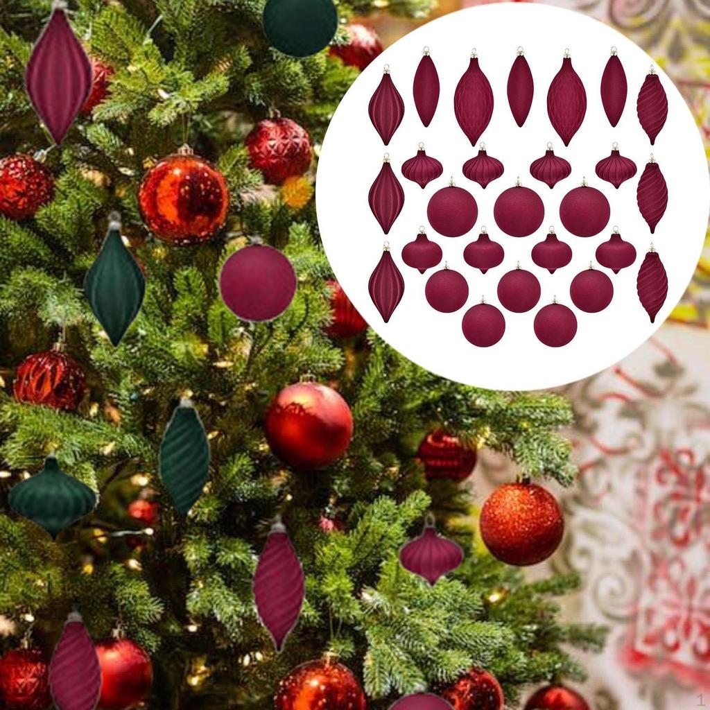 27 Pieces Christmas Ball Ornaments Decorations Tree Hanging Balls Baubles for