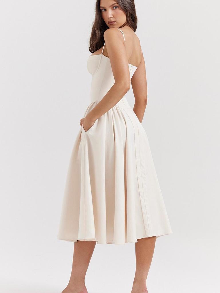 New Arrival Autumn Spaghetti Strap Multi-color Sexy Mid-length Skirt