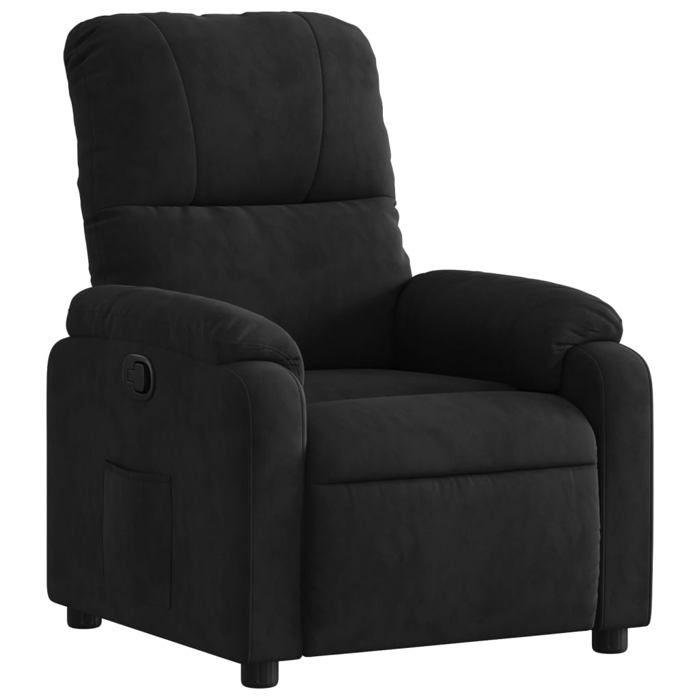 VidaXL Fauteuil Inclinable, Chaise de Relaxation, Siège avec Accoudoirs et Dossier, Fauteuil TV de Salon, Moderne, Noir 373452