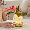 Elegantes Geschenk für Frauen Blumige Tischlampe, 3-farbige Orchideen-Nachtlicht, Wiederaufladbar Kabellos Touch-Dimmbar Künstliche Steuerung Nachttischlampe LED