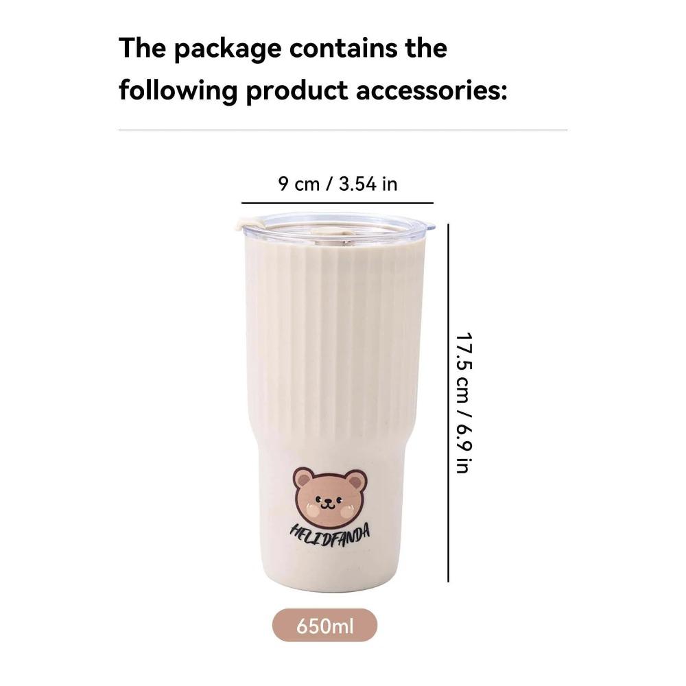 WORTHBUY 650ml Portable Plastic Water Cup Tumbler With Lid Travel Sport Heat-resisting Drinking Bottle Office Milk Coffee Cup